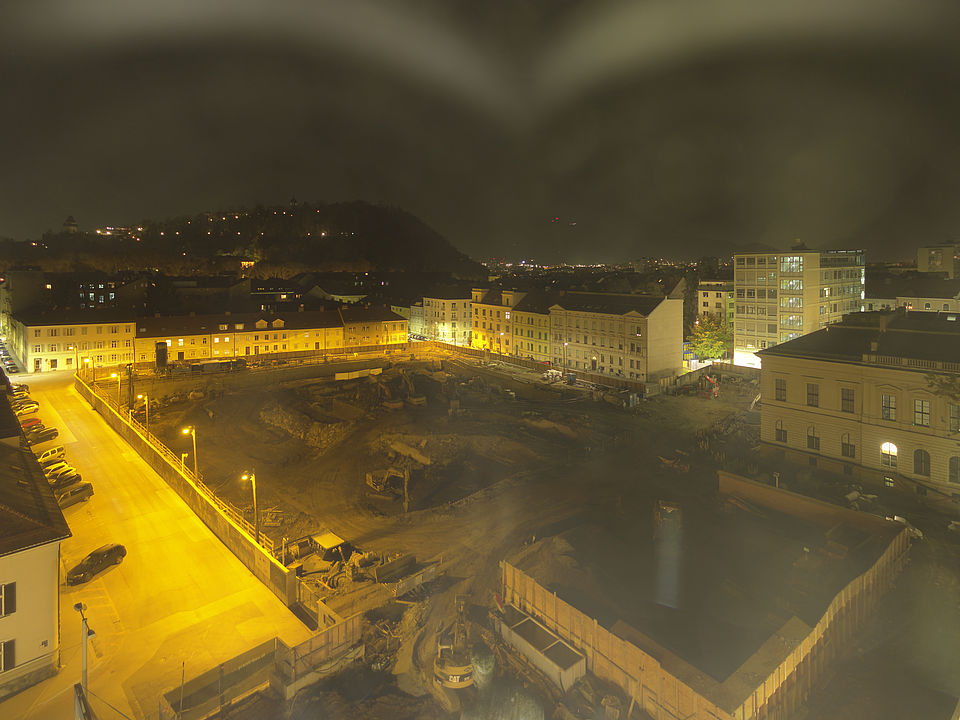 Livebild Baukamera 1 - Webcam 'Gesamtpanorama Südseite' - Baustelle Neubau Graz Center of Physics, Universität und TU Graz (ca. 5 Minuteninterval)