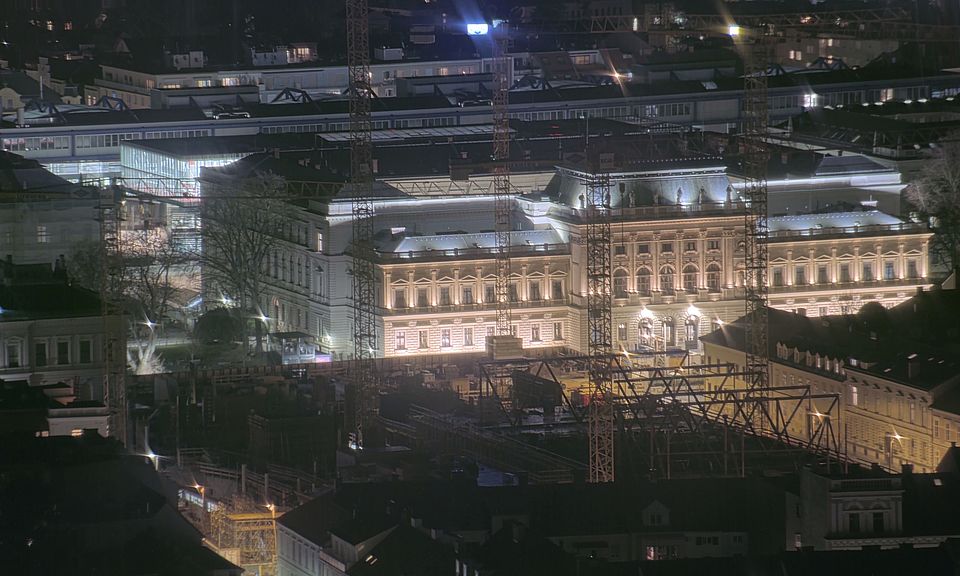 Livebild Baukamera 3 - Webcam 'Gesamtpanorama Westseite' - Baustelle Neubau Graz Center of Physics, Universität und TU Graz (ca. 5 Minuteninterval)