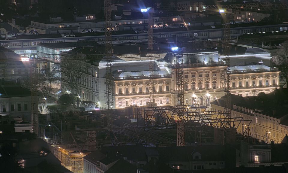 Livebild Baukamera 3 - Webcam 'Gesamtpanorama Westseite' - Baustelle Neubau Graz Center of Physics, Universität und TU Graz (ca. 5 Minuteninterval)